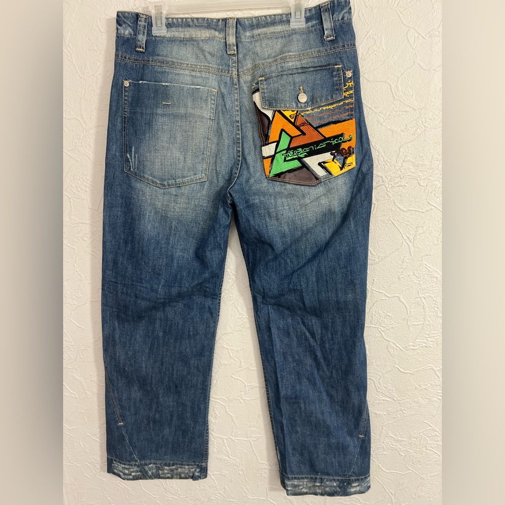 Vintage Meezan Jeans Mens 34x29 Medium Wash Jnco Style Denim Y2K Baggy Skater